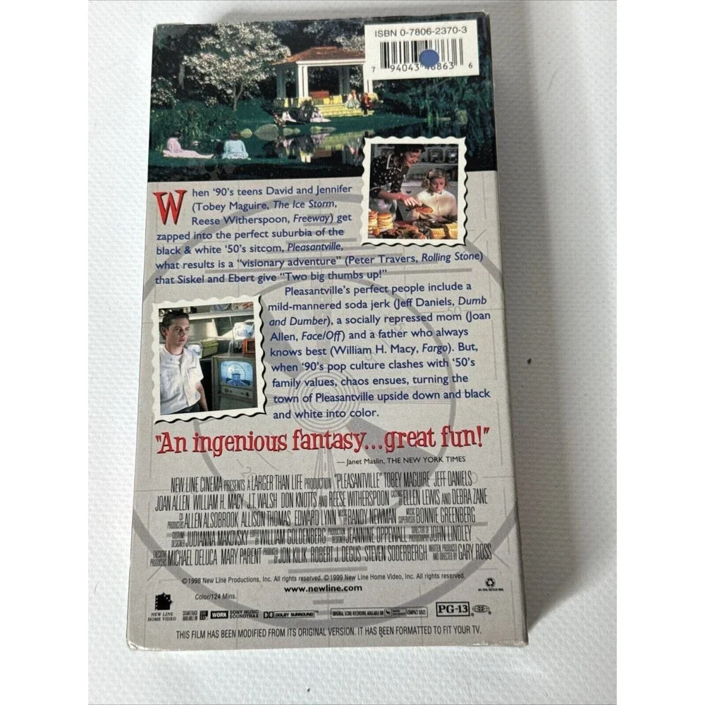 Pleasantville (VHS, 1999) - Toby Maguire, Jeff Daniels, Joan Allen New Sealed